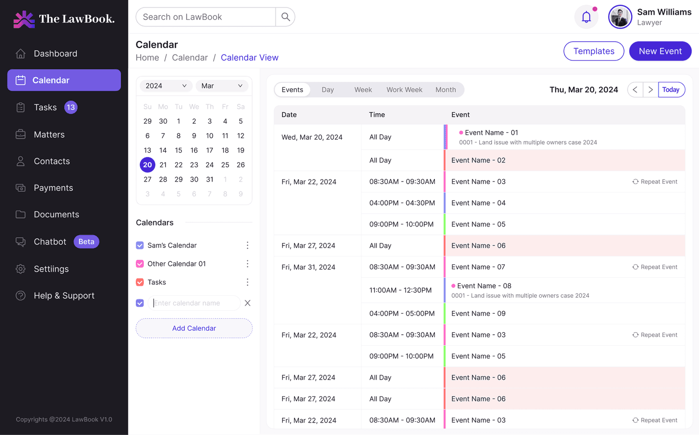 Task and Calendar Mastery. in The LawBook